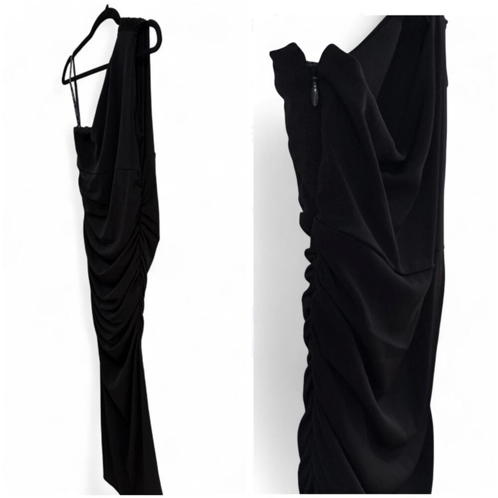 NWT HERVÉ LÉGER | SZ L | One-shoulder Ruched Stretch-jersey Midi Dress $590 - Picture 7 of 9